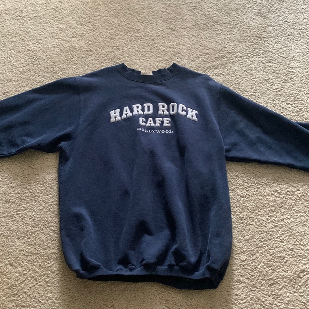 Hard Rock Cafe Hollywood Crew Neck Pullover Sweatshirt